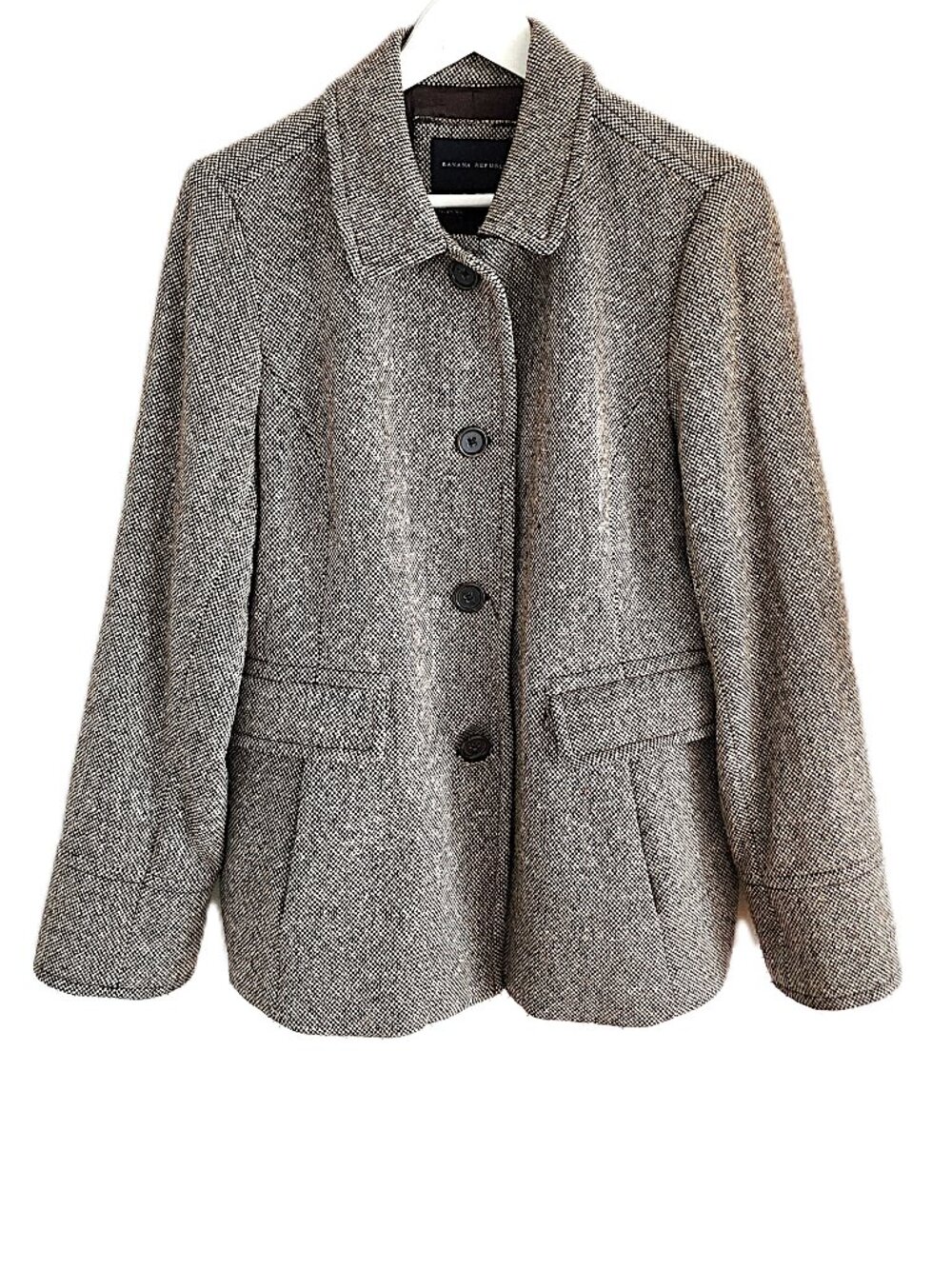 Banana Republic brown wool tweed coat